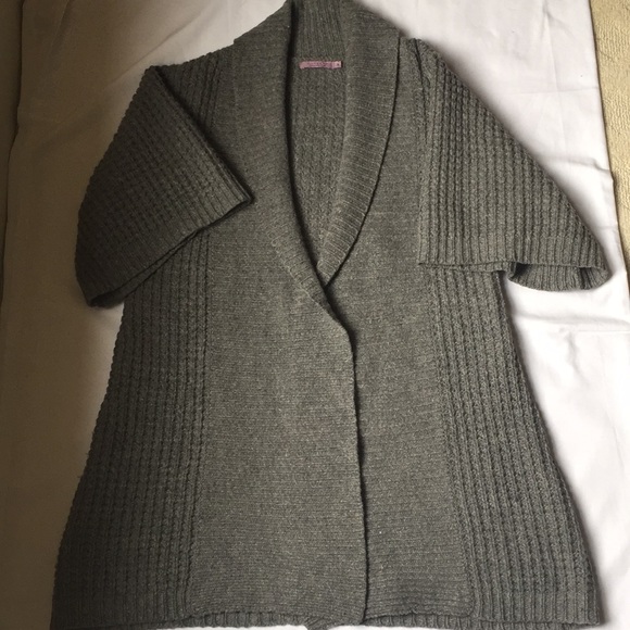 Calypso Gray Wool Chunky Knit Open Long Cardigan - Picture 8 of 8